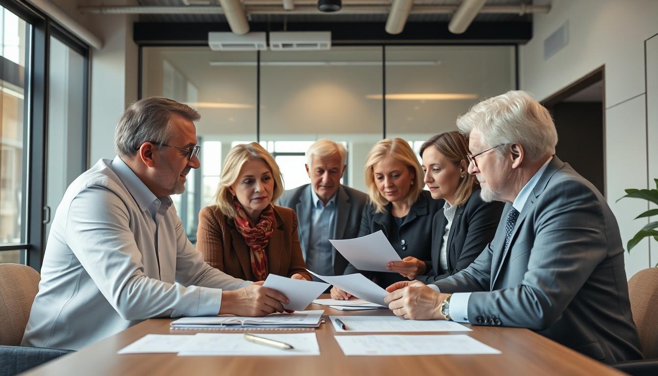 Senior legal team and family support